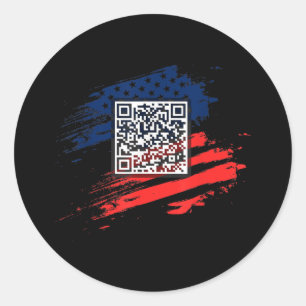Funny Qr President Trump Dance Code  Classic Round Sticker