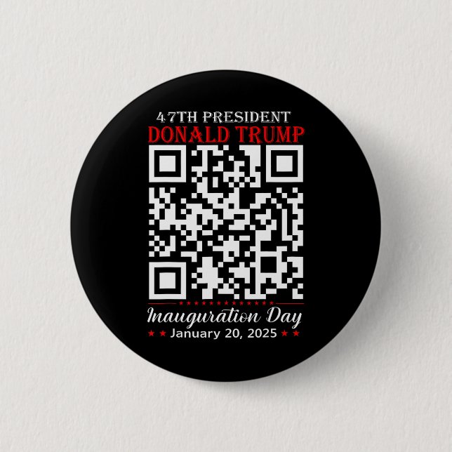 Funny Qr President Trump Dance Code Inauguration D 6 Cm Round Badge (Front)