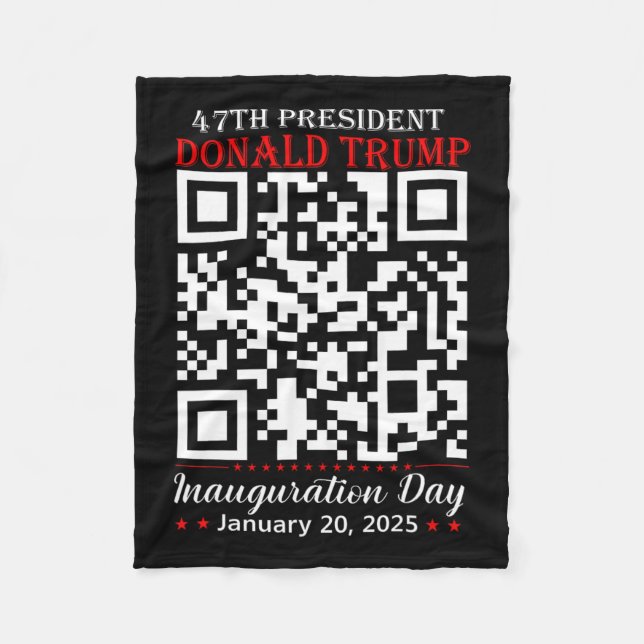 Funny Qr President Trump Dance Code Inauguration D Fleece Blanket (Front)