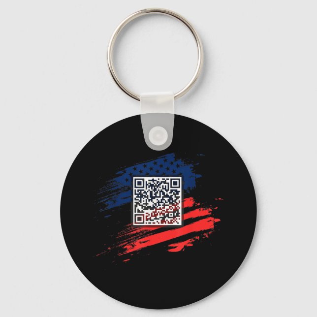 Funny Qr President Trump Dance Code  Key Ring (Front)