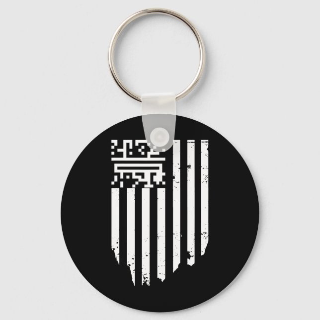 Funny Qr President Trump Dance Code  Key Ring (Front)