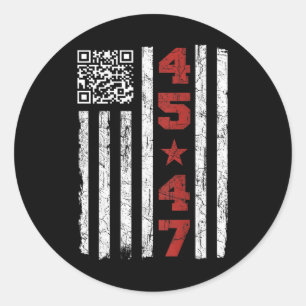 Funny Qr President Trump Dance Code Trump 4547 (on Classic Round Sticker
