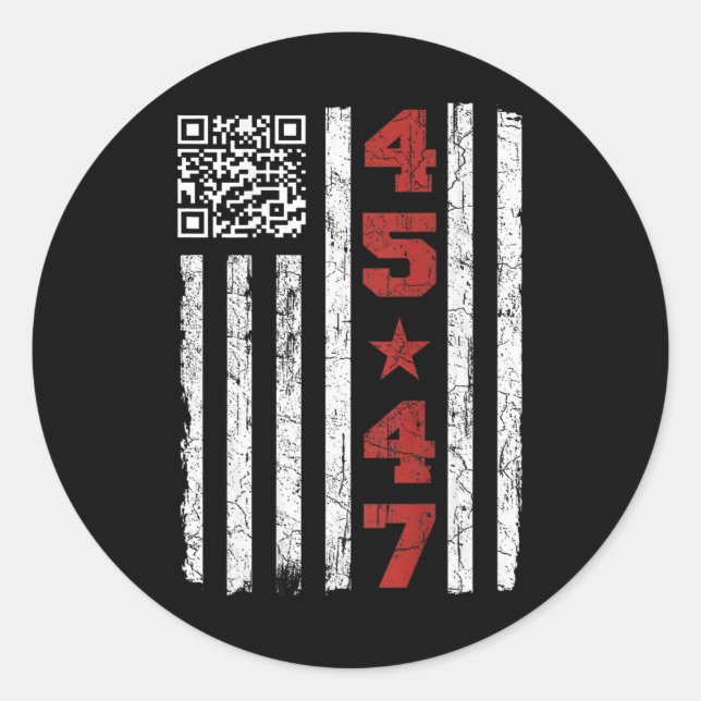 Funny Qr President Trump Dance Code Trump 4547 (on Classic Round Sticker (Front)