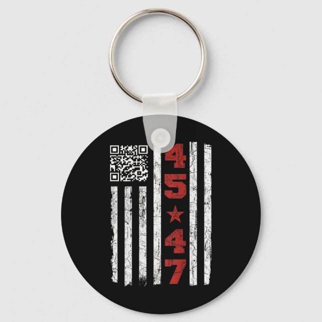 Funny Qr President Trump Dance Code Trump 4547 (on Key Ring (Front)