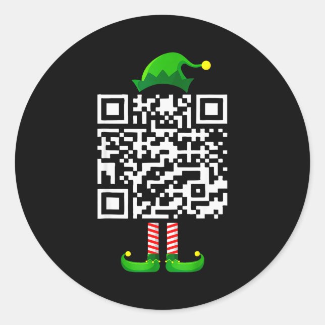 Funny Qr Trump 45_47 Elf Trump Dancing Code Elf Ch Classic Round Sticker (Front)
