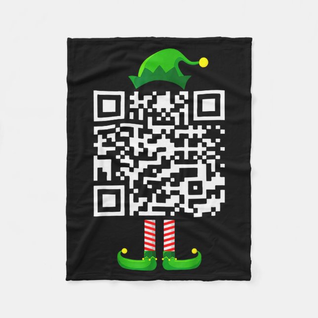 Funny Qr Trump 45_47 Elf Trump Dancing Code Elf Ch Fleece Blanket (Front)