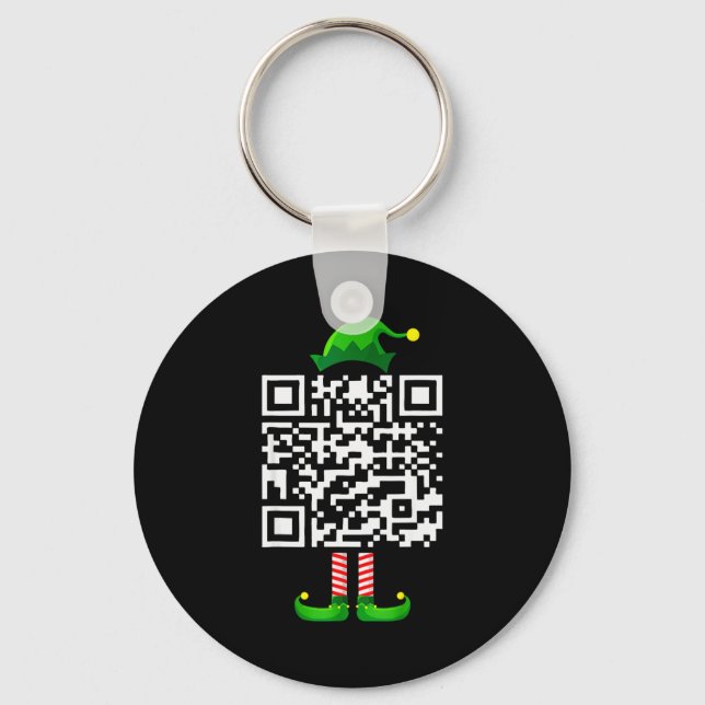 Funny Qr Trump 45_47 Elf Trump Dancing Code Elf Ch Key Ring (Front)