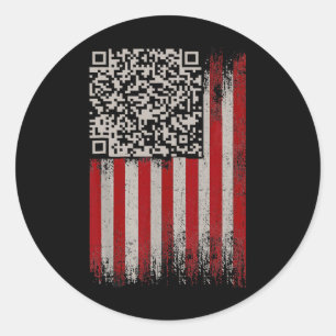 Funny Qr Trump Dancing Dance Code 1 Classic Round Sticker