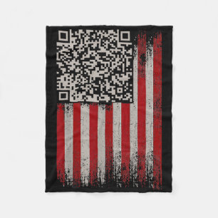 Funny Qr Trump Dancing Dance Code Fleece Blanket