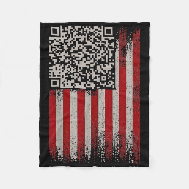 Funny Qr Trump Dancing Dance Code  Fleece Blanket (Front)