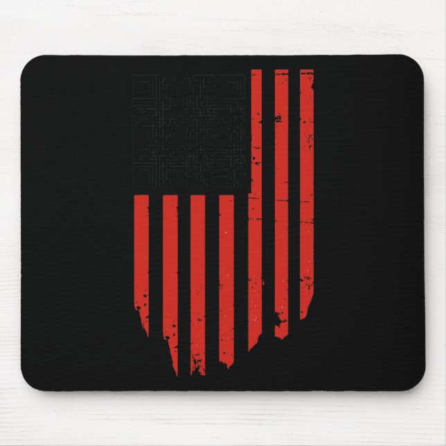 Funny Qr Trump Dancing Dance Code Red And White  Mouse Mat (Front)