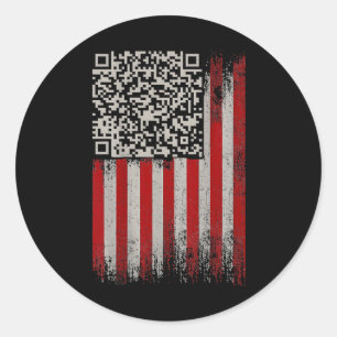 Funny Qr Trumps Dancing Dance Code  Classic Round Sticker