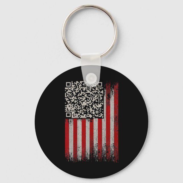 Funny Qr Trumps Dancing Dance Code  Key Ring (Front)
