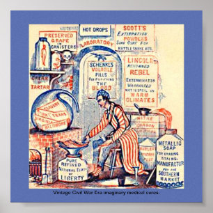 Funny Quack Medicine Imaginary, Vintage Civil War Poster