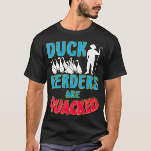 Funny Quacked Duck Herders cool dog head T-Shirt