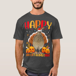 Funny Quail Bird Lover Happy Quail HelloThanksMas T-Shirt