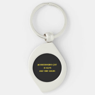 Funny Quantum Dilemma - Schrödinger’s Cat is Angry Key Ring