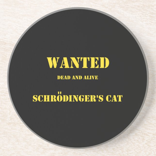 Funny Quantum Joke: Schrödinger’s Cat on the Loose Coaster (Front)