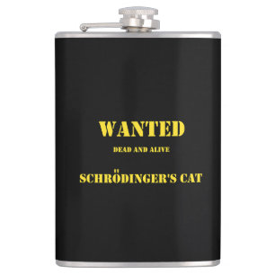 Funny Quantum Joke: Schrödinger’s Cat on the Loose Hip Flask