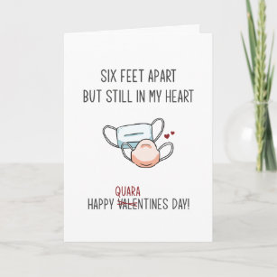 Funny Quarantine Social Distancing Valentine's Day Card