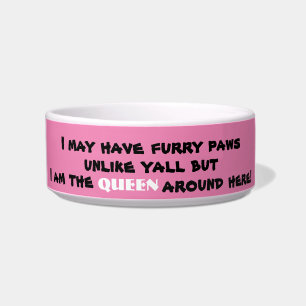 Funny Queen Female Pink Pet Bowl