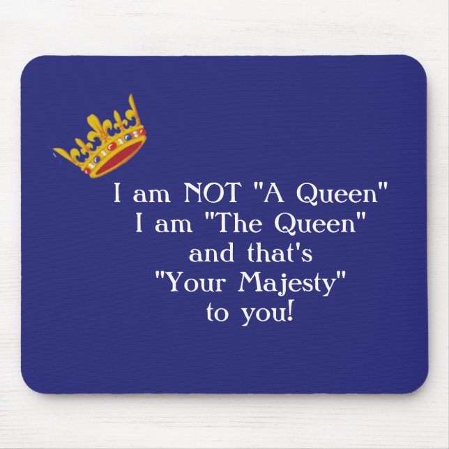 Funny Queen Mouse Pad - Navy (Front)