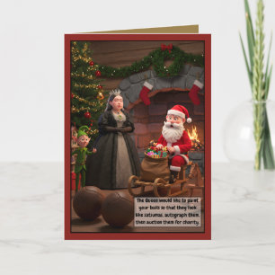Funny Queen Victoria Victorian Christmas Card