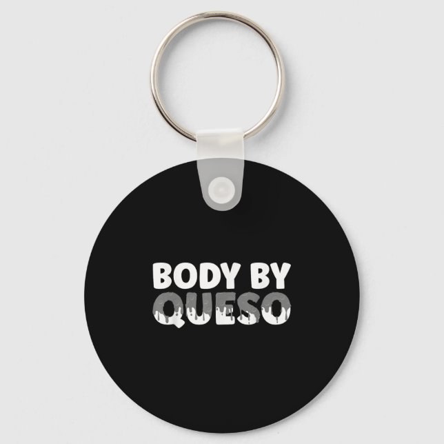 Funny Queso Art For Men Women Cheese Chips &amp; Q Key Ring (Front)