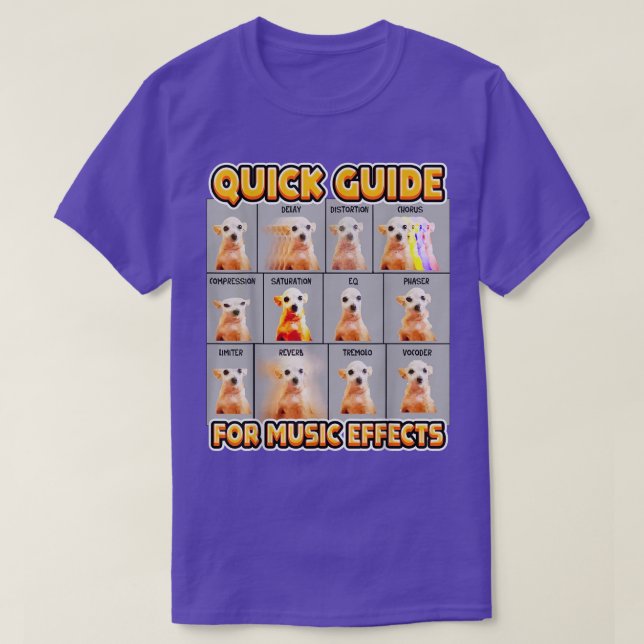 Funny Quick Guide For Music Effects Musican Chihua T-Shirt (Design Front)