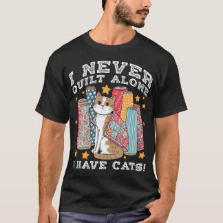 Funny Quilting Art For Cat Lover Quilt Sewing Quil T-Shirt