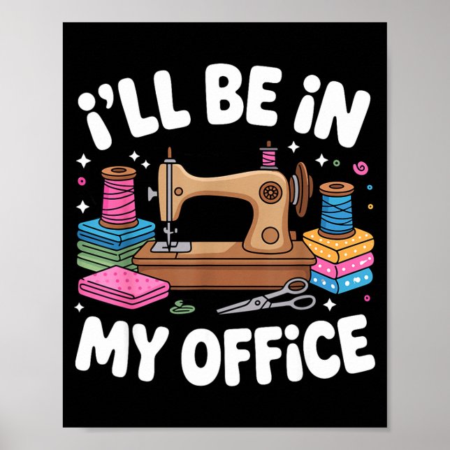 Funny Quilting Art For Men Women Cat Quilt Sewing  Poster (Front)