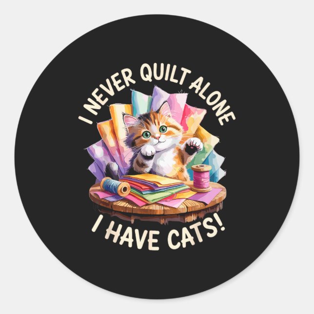 Funny Quilting Art For Men Women Quilt Lover Sewin Classic Round Sticker (Front)