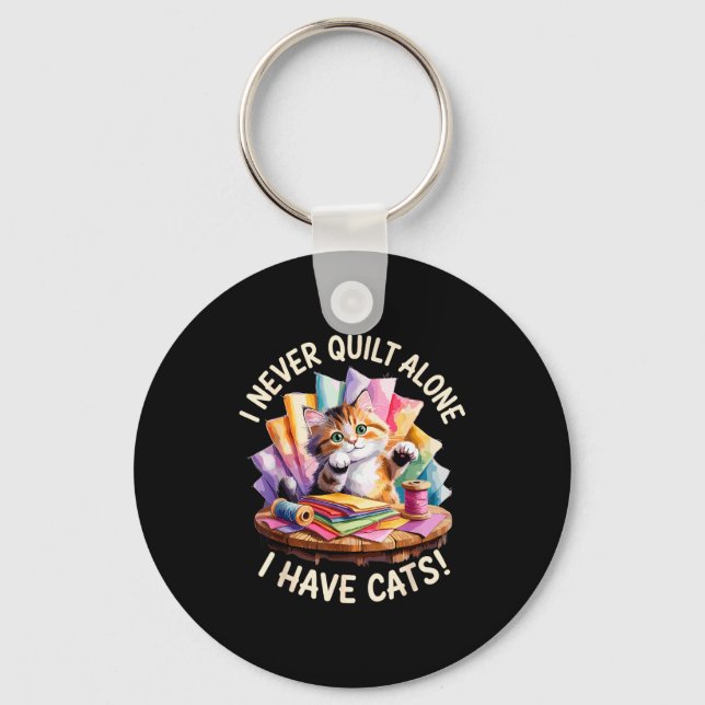 Funny Quilting Art For Men Women Quilt Lover Sewin Key Ring (Front)