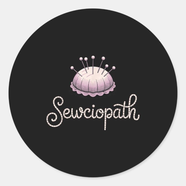 Funny Quilting Design For Men Women Sewing Sew Qui Classic Round Sticker (Front)