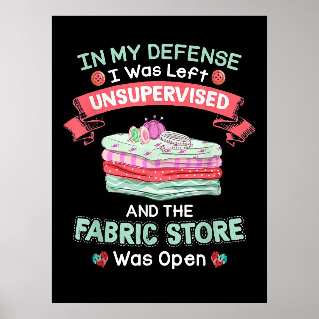 Funny Quilting Fabric Quilters Poster (Front)