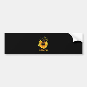Funny Quilting Life Love Sun Flower Quilters Gift Bumper Sticker