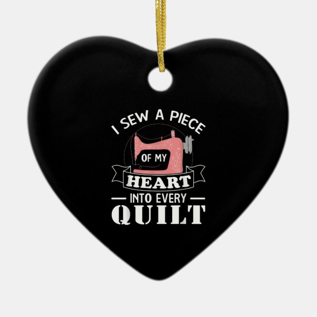 Funny Quilting Quilters Gifts Ceramic Tree Decoration (Front)