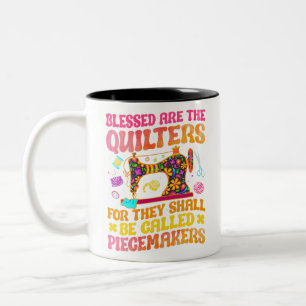 Funny Quilting Sewing Quilt gifts Quilter groovy  Two-Tone Coffee Mug
