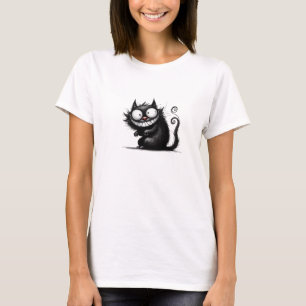 Funny quirky black cat T-Shirt
