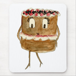 Funny Quirky Black Forest Gateau Chocolate Cake Mouse Mat