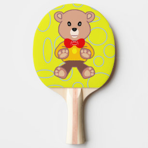 Funny Quirky Cute Bowtie Bear Ping Pong Paddle