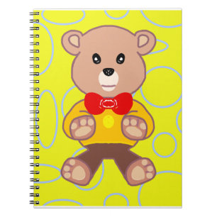 Funny Quirky Cute Bowtie Bear Spiral Notebook
