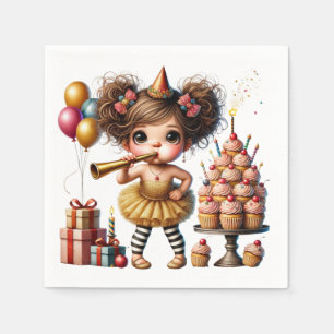 Funny Quirky Gnome Birthday Napkin