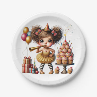 Funny Quirky Gnome Birthday Paper Plate
