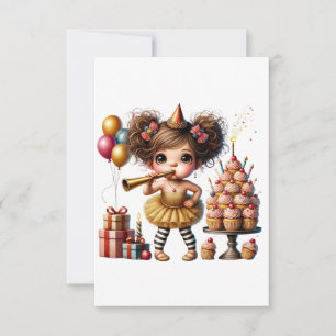 Funny Quirky Gnome Birthday Thank You Card