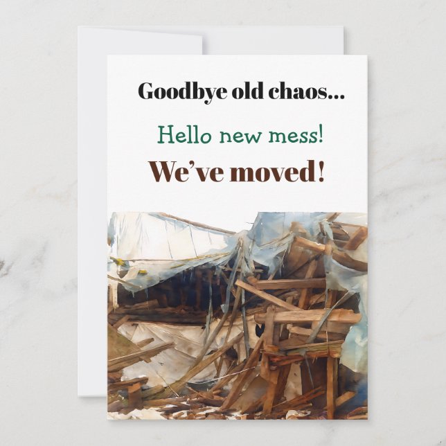 Funny Quirky Housewarming Party Invitation Moving  (Front)