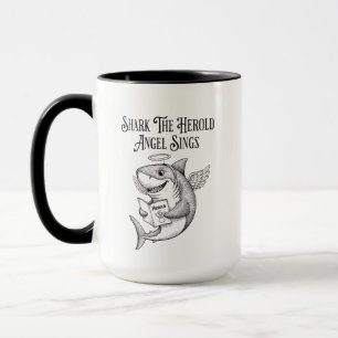 Funny Quirky Shark The Harold Angel Sing Christmas Mug