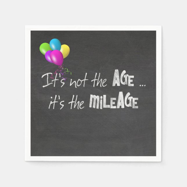 funny quote about old age on chalkboard napkin (Front)