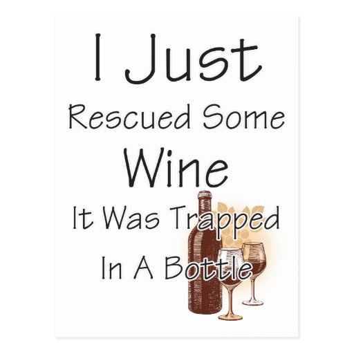 Funny Quote About Wine, Drinking Postcard
