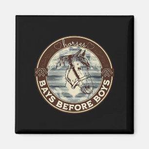 Funny Quote & Cowgirl Design Horse Magnet
